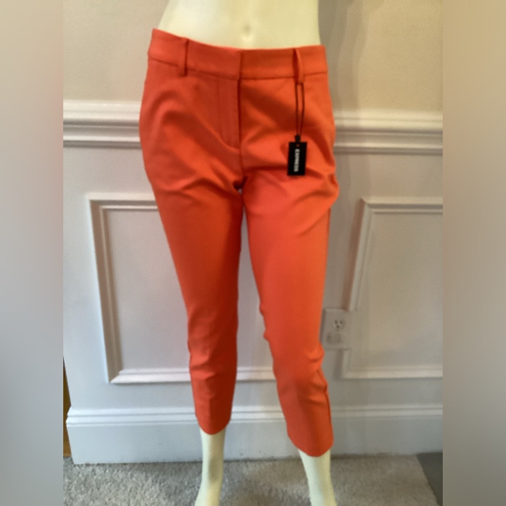 EXPRESS ORANGE PANTS WN 4S NWT ANKLE MID RISE